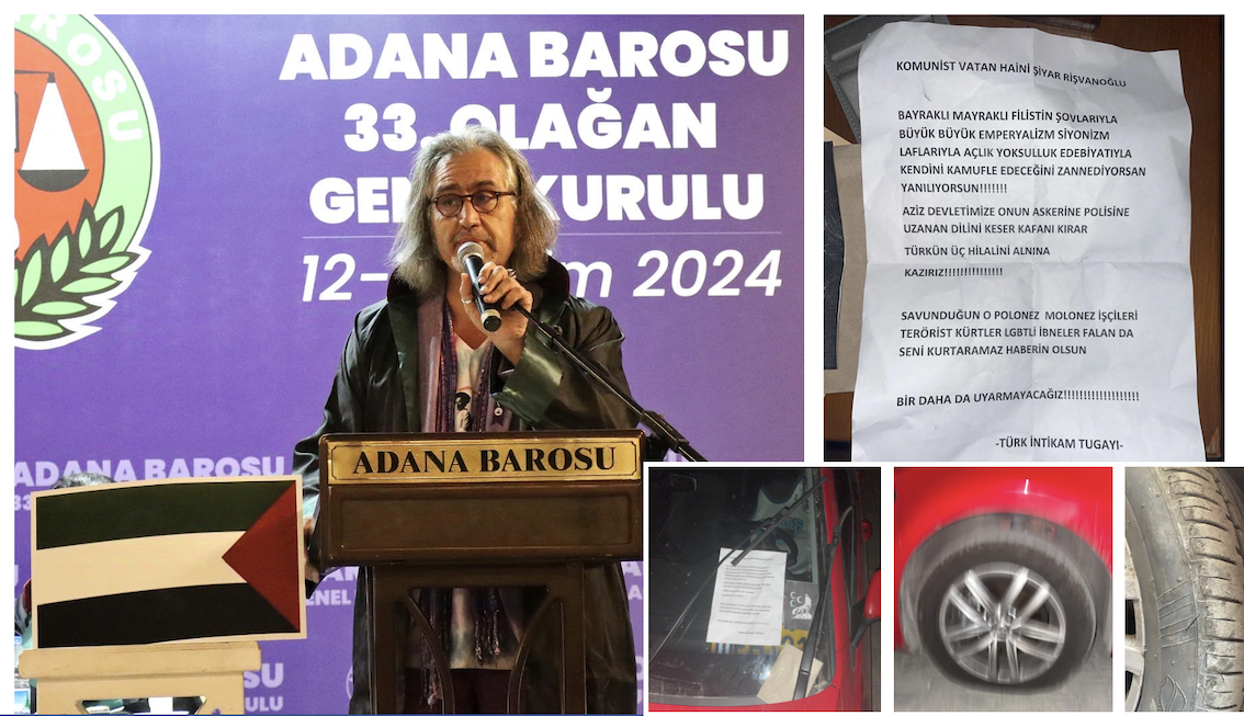 Devrimci avukat Şiar Rişvanoğlu şahsında işçilere, emekçilere, ezilenlere, Kürt halkına ve Filistin dostlarına tehdit! Şiar Rişvanoğlu ile dayanışmaya!